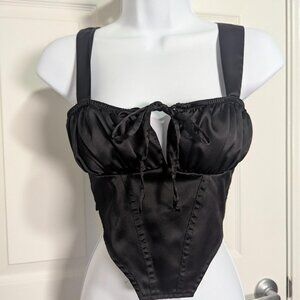 Crave Fame Satin Corset Bustier Top - Size S